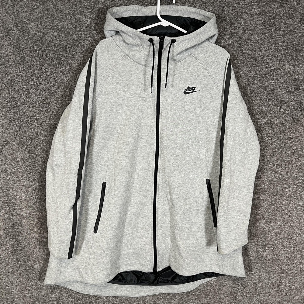 Nike Aeroloft Tech Fleece Parka Jacket Women's 2XL Gray‎ Insulated Full Zip